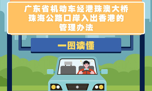 一圖讀懂廣東省機動車經港珠澳大橋珠海公路口岸入出香港的管理辦法